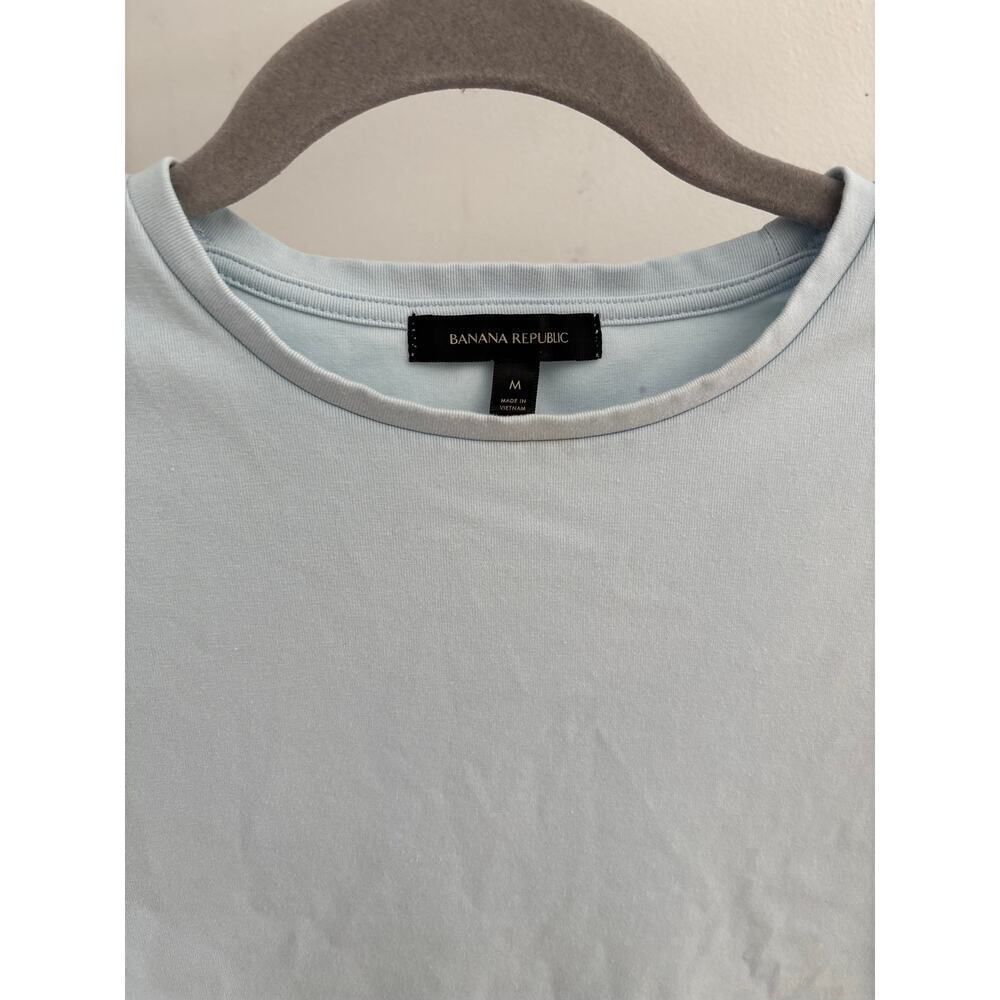 Banana Republic Women’s Light Blue Crew Neck Short Sleeve Stretch T-Shirt Size M - Picture 3 of 7